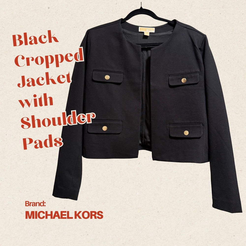 Michael Kors Black Blazer with Gold Accents